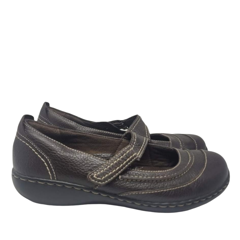 Clarks Women's Ashland Avenue Brown Leather Loafers Size 8.5W